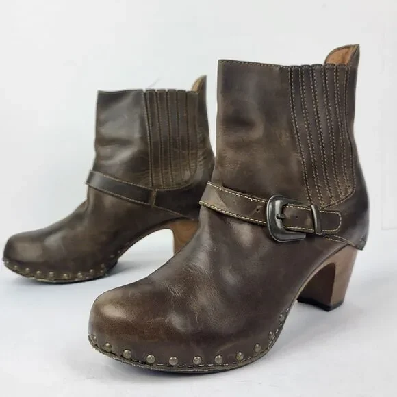 Dansko Rihanna Women's Buckle Studded Ankle Boot Heeled Elastic EU 40 US 9.5–10 - Picture 2 of 16